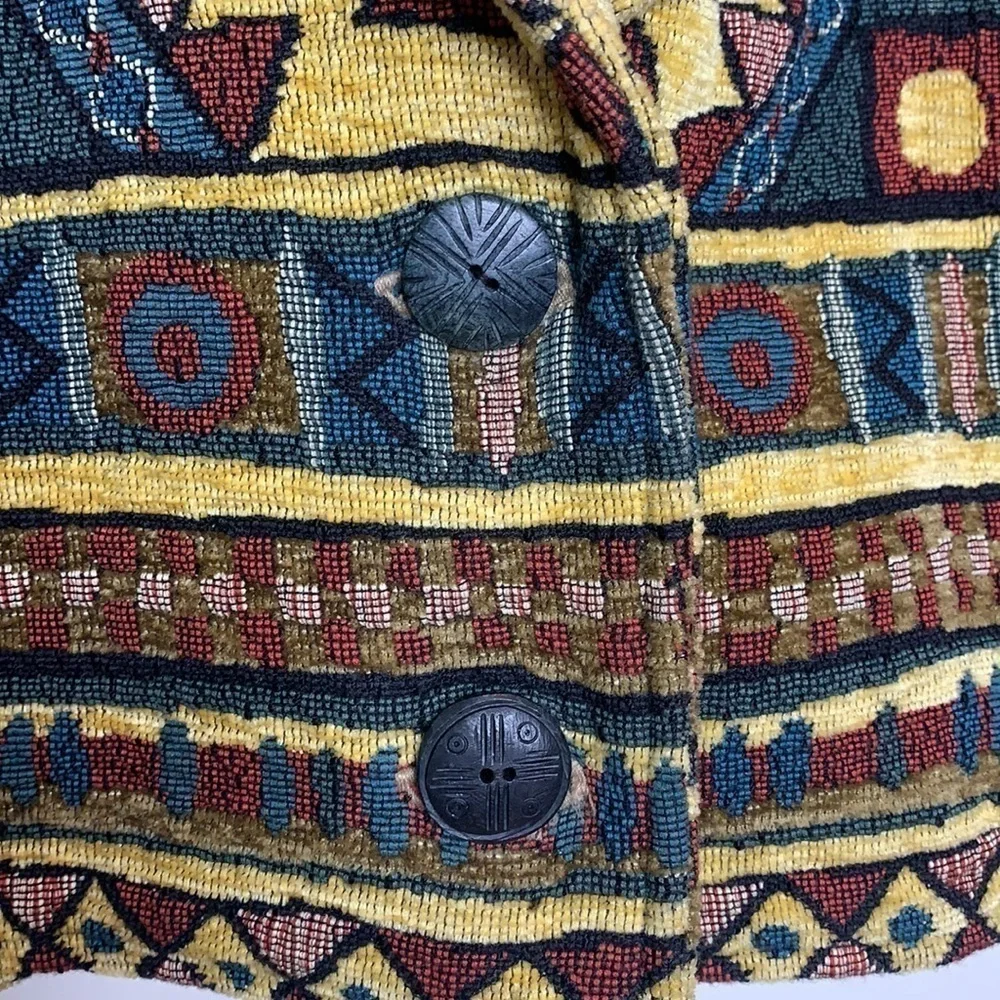 To Die For || 100% Cotton Vintage Cropped Woven Tapestry Southwestern Jacket S